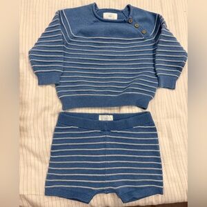 Blue Striped Kids Polo Sweater